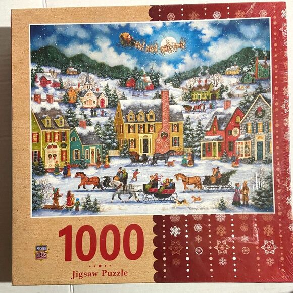 MasterPieces jigsaw puzzle; Christmas Eve Fly By by Bonnie White; 1000 pcs NEW! - Picture 1 of 5